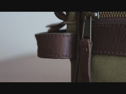 Campaign Waxed Canvas Shave Kit-Bags > Toiletry Bag > Waxed Canvas-Smoke-Brown-Mission Mercantile Leather Goods