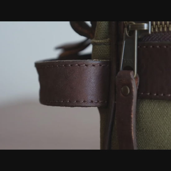 Campaign Waxed Canvas Shave Kit-Bags > Toiletry Bag > Waxed Canvas-Smoke-Forest-Mission Mercantile Leather Goods